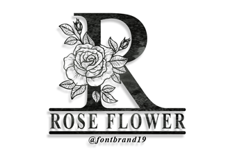 Elegant Split Rose Flower Monogram Font for Creative Designs