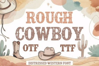 Rough Cowboy Font: Bold Western Style for Creative Projects